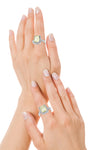 14k White Gold Lemon Quartz Rings