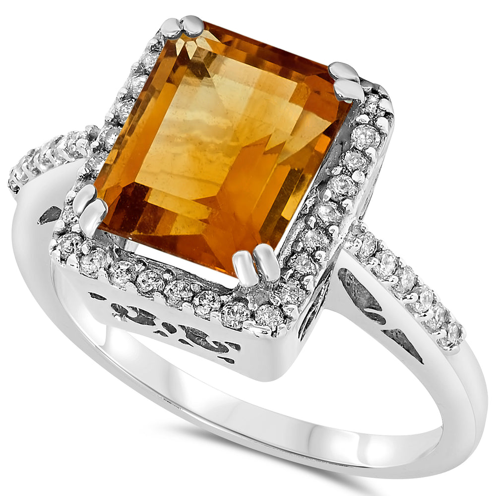 14k White Gold Citrine Rings