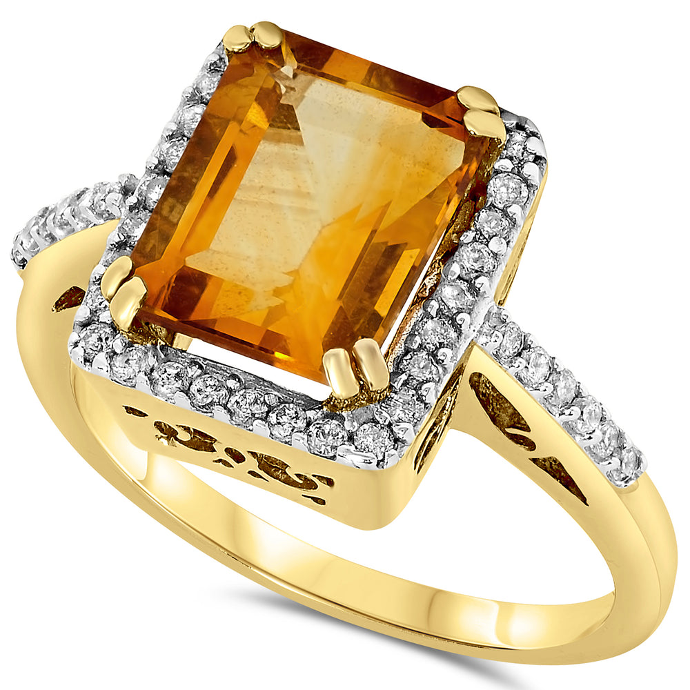 14k Yellow Gold Citrine Rings