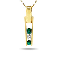14k Yellow Gold Emerald Necklace/Pendants