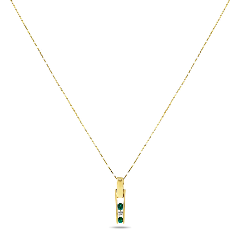 14k Yellow Gold Emerald Necklace/Pendants