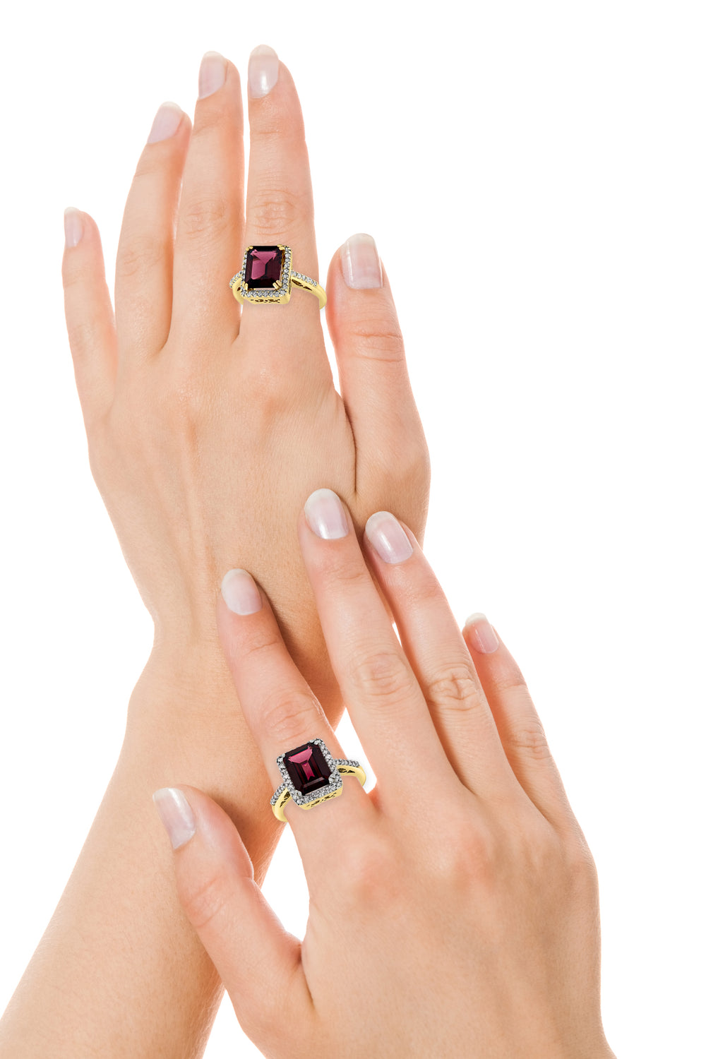 14k Yellow Gold Garnet Rings