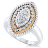 14k Two Tone Gold Diamond Rings