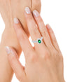 14k White Gold Emerald Rings