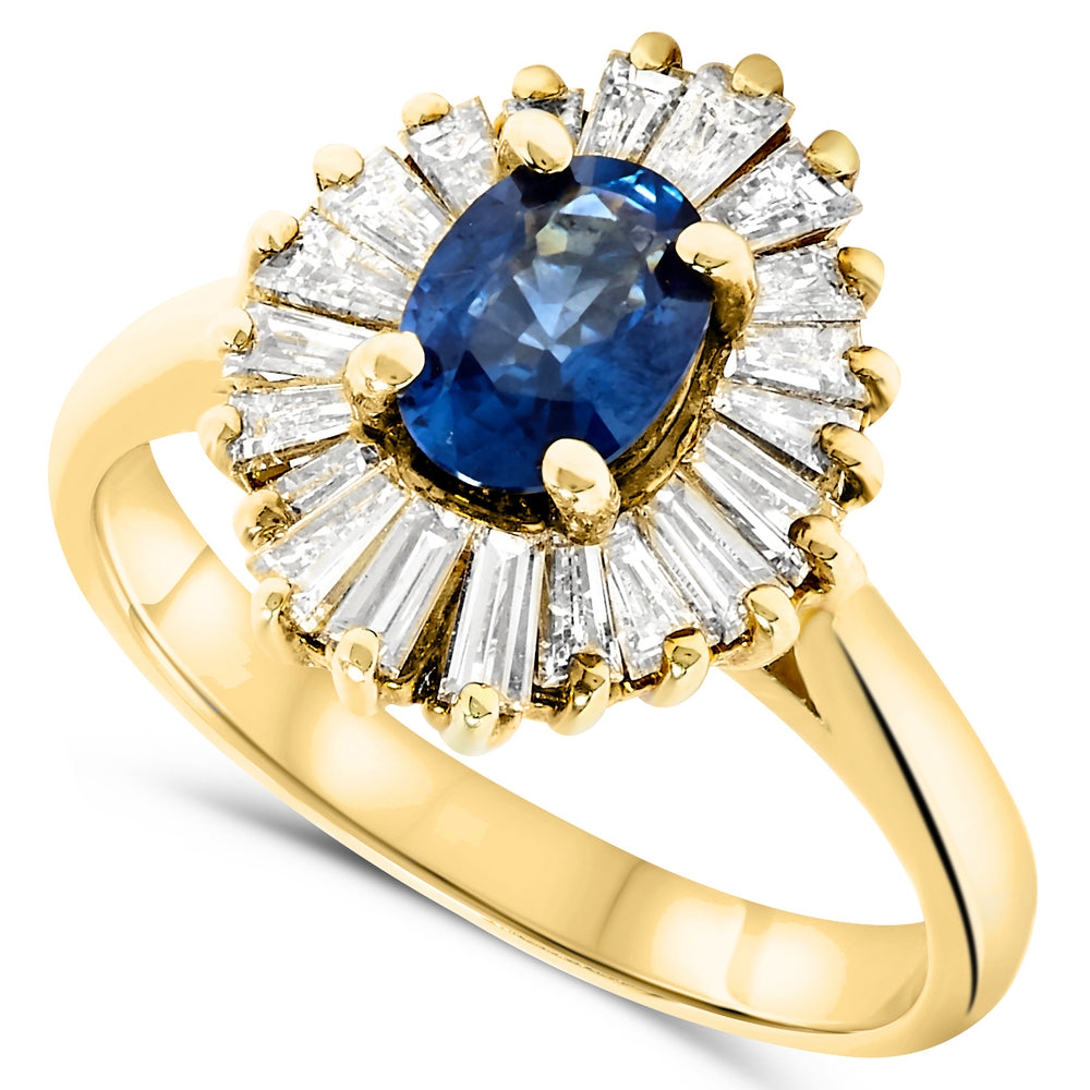 18k Yellow Gold Sapphire Rings