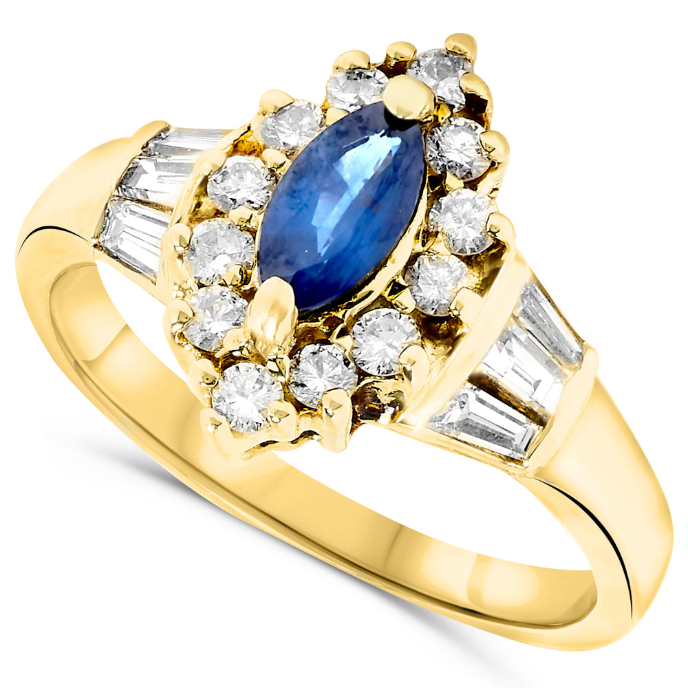 18k Yellow Gold Sapphire Rings